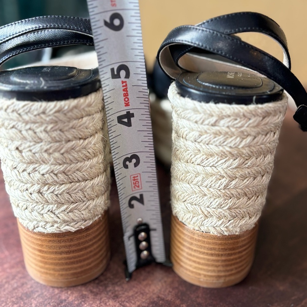 Michael Kors Knotted Leather Espadrille Wedge Sandals - Picture 11 of 13